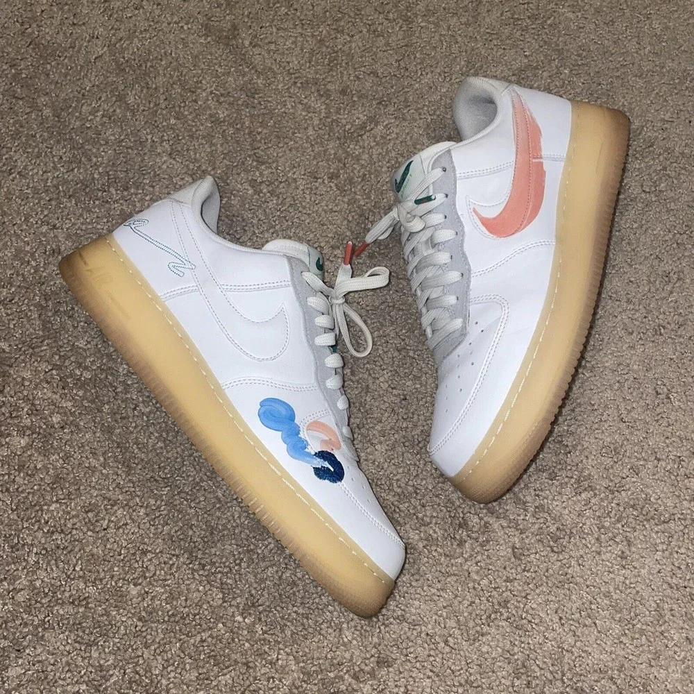 Mayumi Yamase x Nike Air Force 1 Flyleather Earth Day 2021 DB3598-100 Size 10.5 - Picture 2 of 9